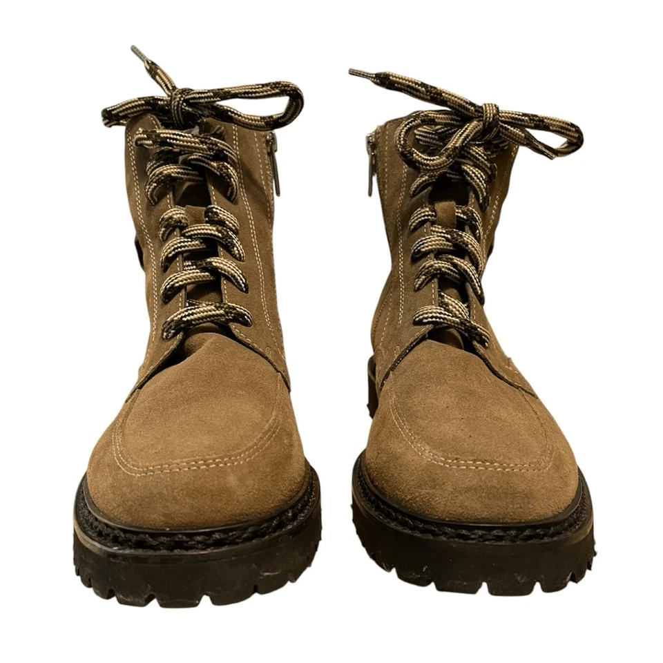 Aquatalia Mayra Impermeable Botas Moto Gamuza Cuero Marrón Negro 8.5 Foto 3 de 4