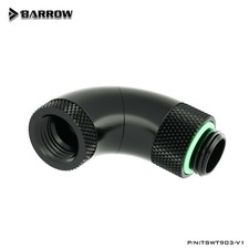 Barrow G1/4" 90 Degree Male to Female Triple Rotary Snake Adaptor Swivel Black