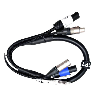LASE 3 Ft TRIAMESE Power Audio & Data Combo Cable for Line Array Powered Speaker