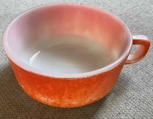Anchor Hocking 5" Orange Bowl Mug  Oven-Proof USA See Pics Vintage
