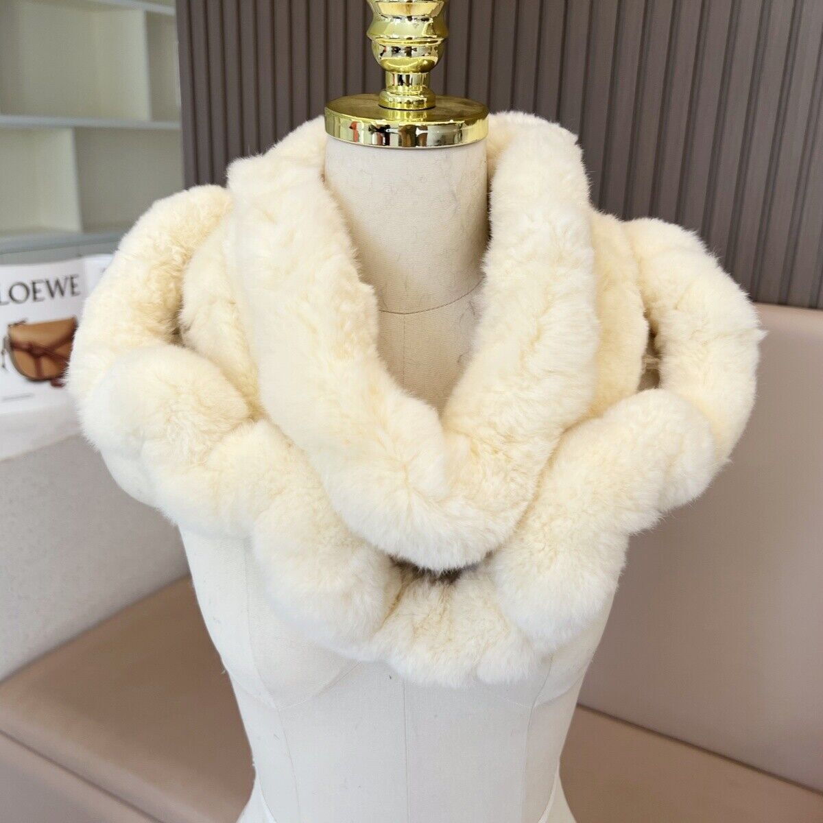 Real Rex Rabbit Fur Loop Infinity Scarf Ring Scarves Cowl Mufflers Snood