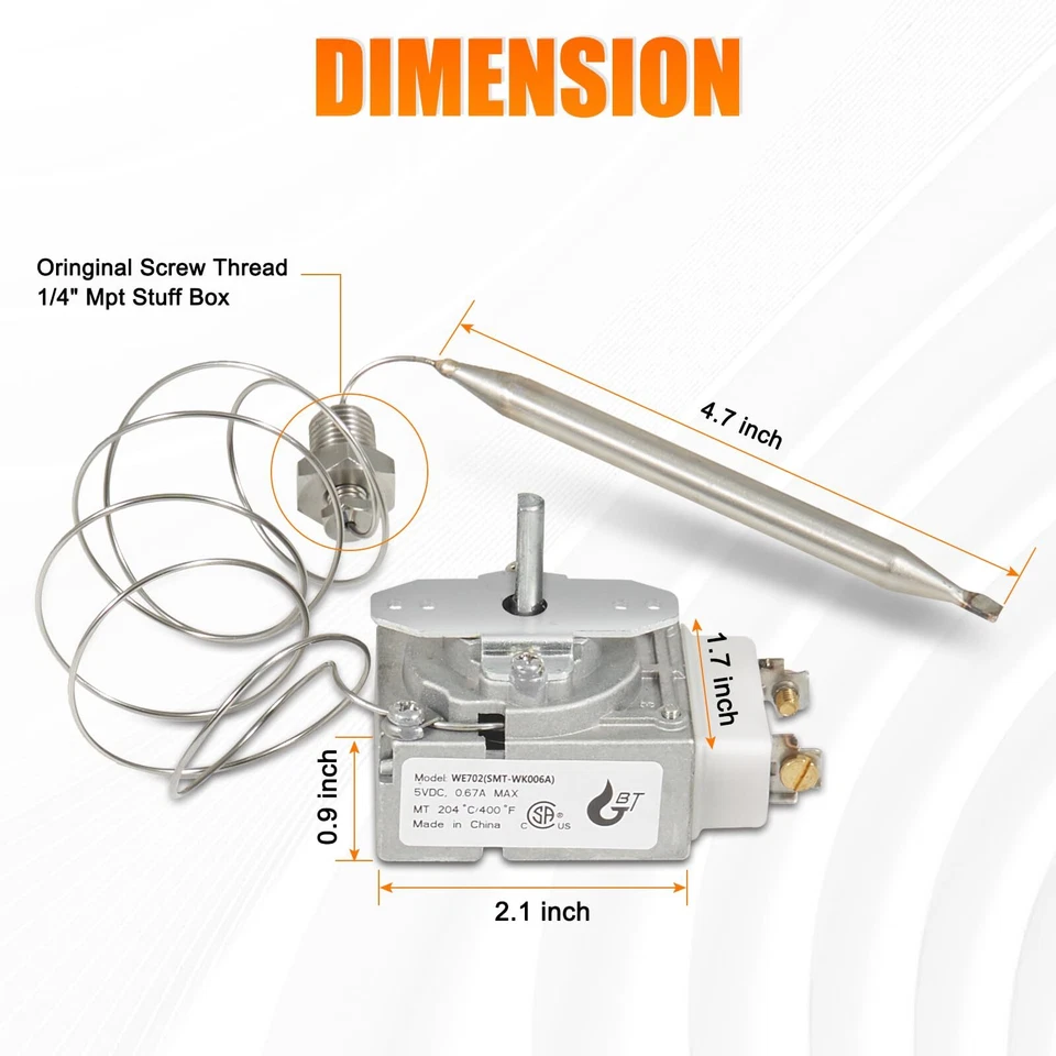 Fryer Thermostat Pitco 60125401, Imperial 1175, American Range 11113, RX-1-36 - Image 2 of 4
