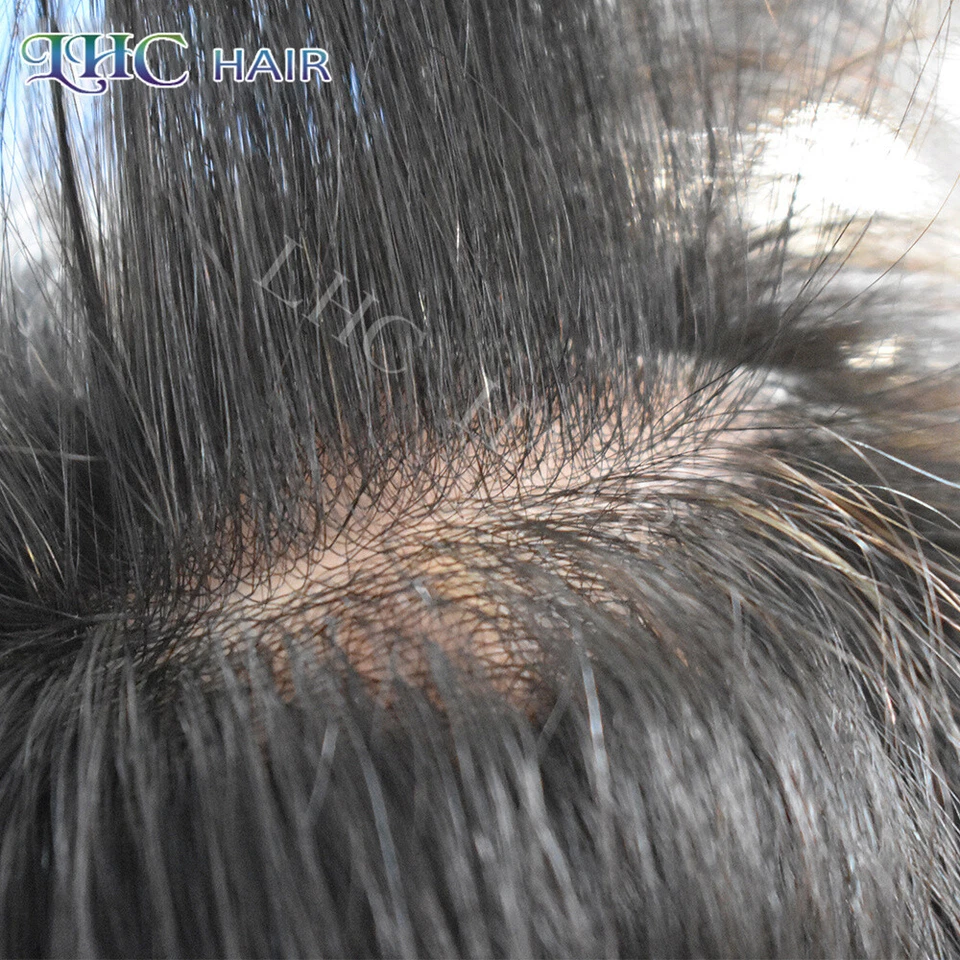 Sistema PU de substituição de cabelo masculino pele ultra fina invisível toupee - Imagem 2 de 4