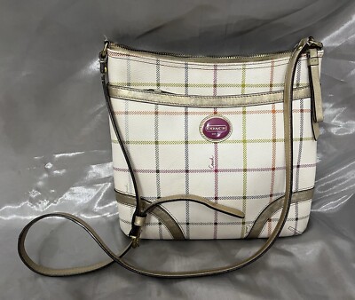 Coach Payton Tattersall Plaid Shoulder Crossbody Bag