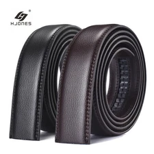 Luxury Men's Automatic Buckle Belt Strap Black Brown Leather Ratchet Strap Jeans