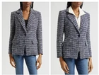 NEW VERONICA BEARD Healy Tweed Dickey Jacket Navy Multi