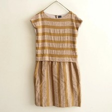mina perhonen tree French sleeve dress wool silk nylon used size 38