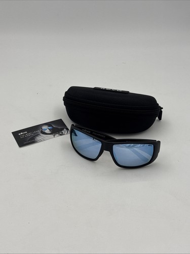 REVO DUNE Sunglasses Matte Black POLARIZED Blue Water Lens RE 1202 01 BL NEW