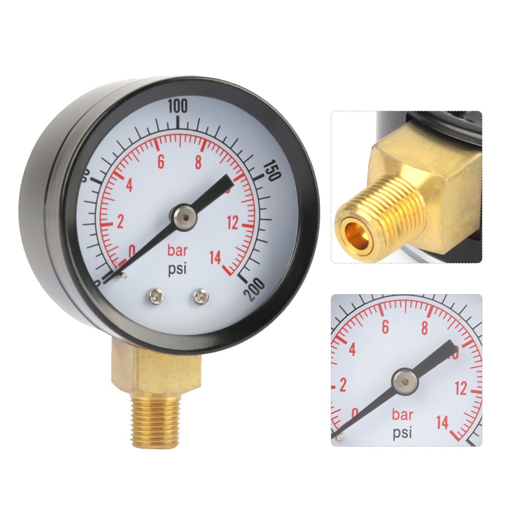 0-200psi 0-14bar Pressure Gauge Manometer For Water Air Oil Dial Instrument´☜