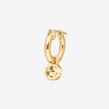 Gucci 18K Yellow Gold and  Gucci detail Mono Earring YBD76158400100U MSRP $940