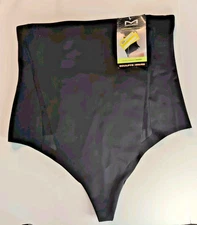 Maidenform Women's Craveable Intimates Waist Sculpting Thong X Firm in Black 2XL