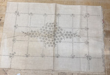 Vintage Linen Stamped Embroidery Fabric 46 x 15" NOS for completion
