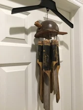 WIND CHIME RARE handmade bamboo Nodding Head Turtle Wind Chime UNIQUE