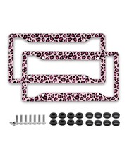 2 Pack License Plate Frame With Screws Pink Leopard Car Accessories 2 Pack License Plate Frame With Screws Pink Leopard Car Accessories
