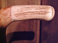 walking stick cane Antler handle MAPLE wood shaft very stiff CUSTOM MADE IN USA