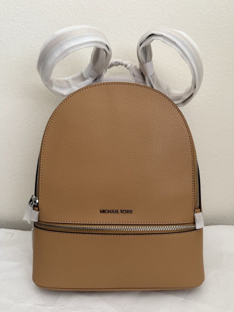 Michael Kors Medium Rhea Pebbled Leather Backpack with Silver Hardware Michael Kors Rhea Medium Backpack | eBay main image 4