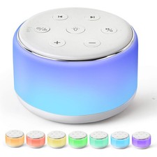 White Noise Sound Machine with Night Light Rechargeable Sleep Aid 34 Sounds