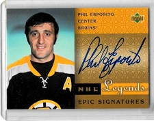 PHIL ESPOSITO 2001 UPPER DECK NHL LEGENDS EPIC SIGNATURES CERTIFIED AUTOGRAPH