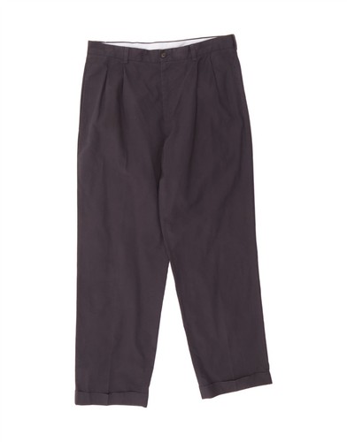 BROOKS BROTHERS Mens 346 Pegged Chino Trousers W36 L32 Navy Blue Cotton BK16
