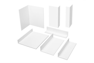HEXIM Winkelprofil /- leiste PVC weiß 2m für 3 4mm Platten Serie HJ Innen Außen