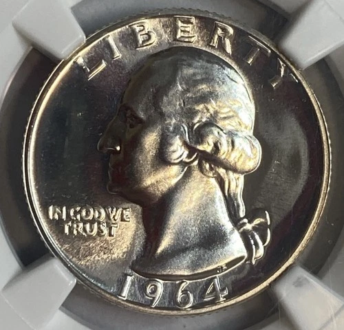 1964 - Washington Quarter Silver Proof - NGC PF 68 Exact Coin Imaged