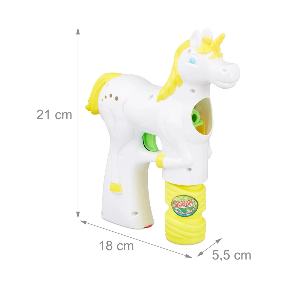 3 x Einhorn Seifenblasenpistole Luftblasen Pistole LED Seifenblasen Flüssigkeit - Bild 4 von 4