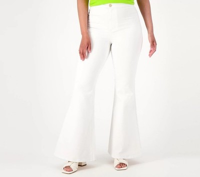 Studio Park x Vanessa Herring Tall White Denim Flare Leg Jeans Size 6T A601346