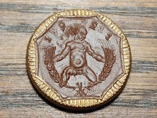 GERMANY SAXONIA MEISSEN BROWN GOLD PORCELAIN 5 Mark 1921 Coin Warmoney Notgeld