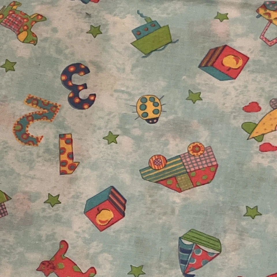 Vintage Concord Fabrics  kids, alphabet, kite, dog shirt Cotton Fabric 2 Yards - Image 4 of 4