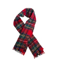 Vintage Lochcarron Scotland Lambswool Stewart Royal Tartan Scarf