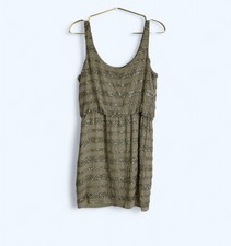 Occasion Evening Elegance Beige Grey Sparkly Tank Mini Dress UK Size 8 US 4