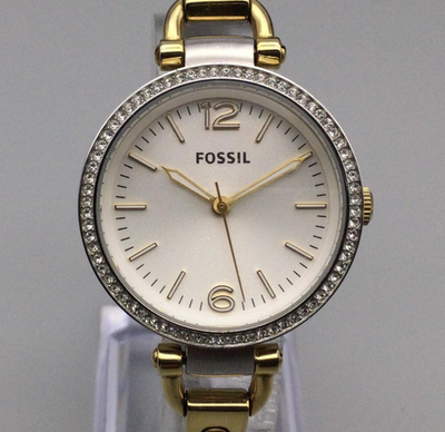 Fossil Two-Tone Gold and Silver Crystal Bezel Women\'s Watch Fossil Women main image 2