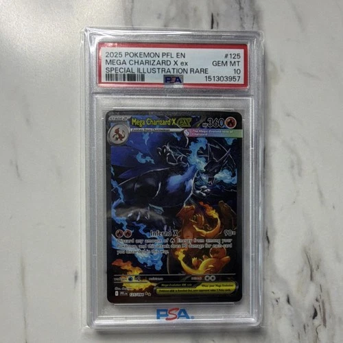 Mega Charizard X ex 125/094 Me02 Phantasmal Flames EN SIR Holo PSA 10