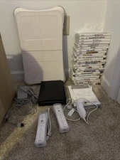 Nintendo Wii Black RVL-101 Console HUGE Bundle Lot: 24 Games, Remotes, Nunchucks