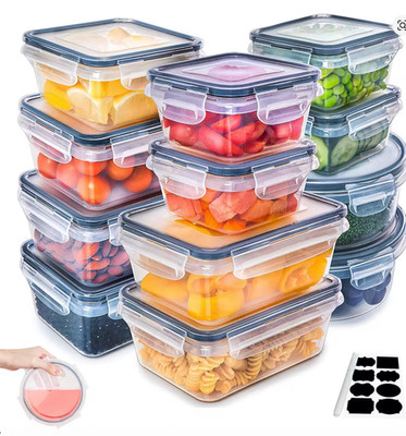 12 Stück Versiegelte Kühlschrank Aufbewahrungsbox mit Deckel Crisper Lebensmittel Aufbewahrung Frische Tran