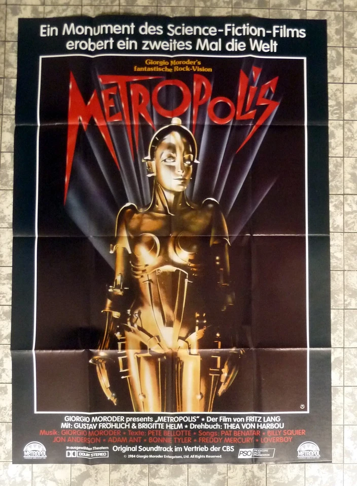 METROPOLIS German 2-Sheet Poster XL 33x46inch Helm FRITZ LANG RR´85 SCI-FI-CULT - Bild 2 von 2
