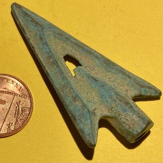 VIKING BRONZE SOCKETED ARROWHEAD CIRCA 900 1100 AD (B)