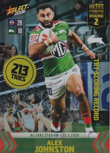 2026 nrl select alex johnston hilites round 2 try scoring record card