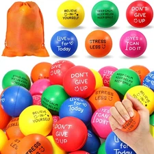Jenaai 200 Pcs Motivational Stress Balls 1.97 Inch Inspirational Relief Stres...