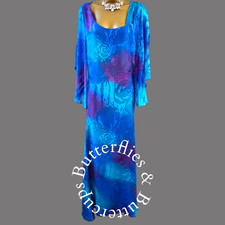 Kirsten Krog Design Size 20 Designer Silk Devore Long Dress Mother of the Bride