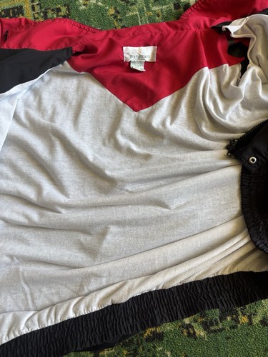 Vintage Bill Blass Jacket Mens Red, Black, Grey Windbreaker Full Zip SIZE XL - Picture 3 of 8