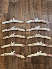 Decorative Floral Padded Fabric Hangers With Satin Bow Set of 10