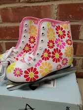 Sz 12 AMERICAN Flower Power Beginner Ice Skate DBL Runner Style 00201500 Girls