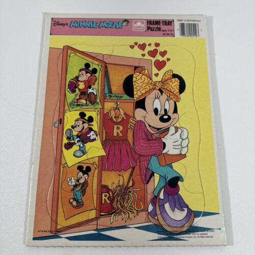 Vintage Disney Minnie Mouse Golden Frame Tray Puzzle #4510A-53