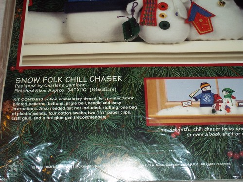 SUNSET DIMENSIONS CHRISTMAS SNOW FOLK CHILL CHASER SNOWMAN KIT - Picture 4 of 5