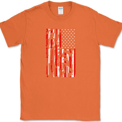 Guns American Flag T-Shirt USA America Carry Patriot Shooting Freedom Tee - Picture 8 of 10