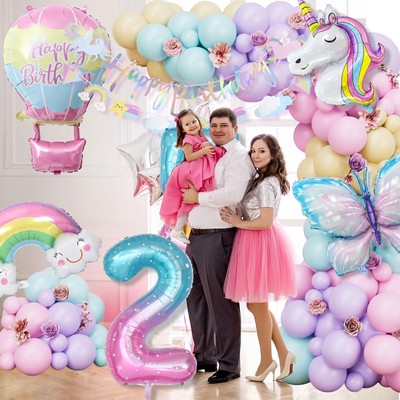 WINFLUENCE Einhorn Geburtstagsdeko Für Mädchen – 7. Geburtstag Set Mit Folienballons & Girlande | Mottoparty Zubehör