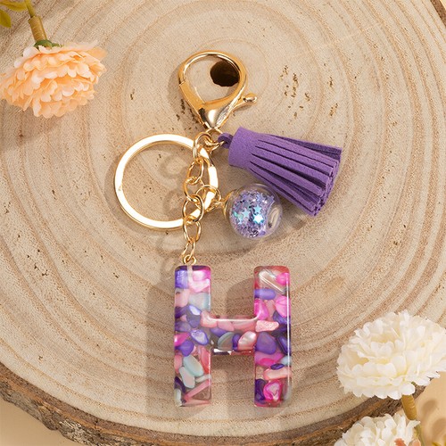 A-Z Alphabet Key Chain Letter Keyring Women's Bag Tassel Pendant Keychain CA - Picture 9 of 47