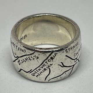 Paul Smith VERY RARE LONDON MAP BAND STERLING SILVER RING Size UK Q  Boxed