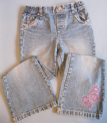 Ungefütterte Jeans für Mädchen mit Blüten-Verzierung von dopodopo in Größe 122